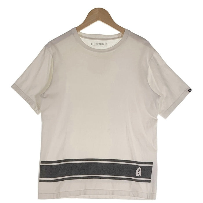 00's GOODENOUGH グッドイナフ 2009 裾ボーダープリント Tシャツ COTTON BASE ホワイト Size M 福生店