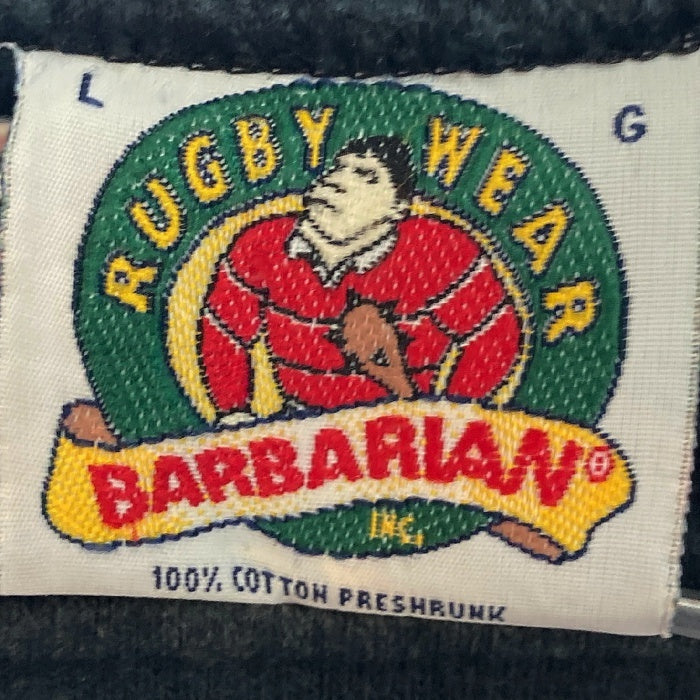 BARBARIAN バーバリアン ボーダー ロングTシャツ ブラック×ホワイト sizeL※全体的に色褪せあり 瑞穂店
