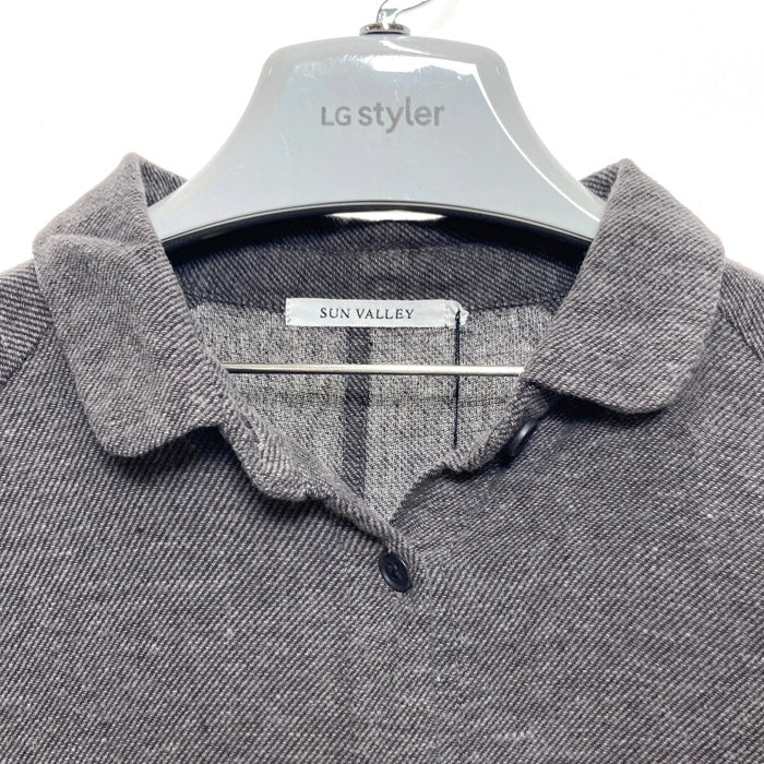 SUN VALLEY サンバレー コットンリネンダンガリー起毛ワンピース グレージュ sizeM 瑞穂店