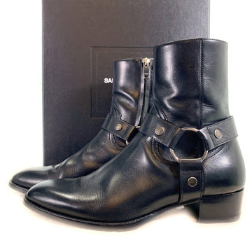 SAINT LAURENT PARIS サンローランパリ Wyatt Harness Ring Boot ワイアットハーネス リングブーツ ブラック サイドジップ 443190 AQS00 1000 Size 39 1/2 (24.5cm) 福生店