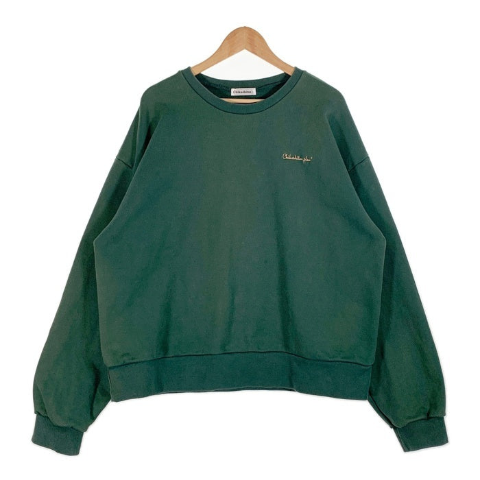 Chikashitsu+ チカシツプラス 刺繡 クルーネックスウェットトレーナー グリーン Size F (L-XL相当) 福生店