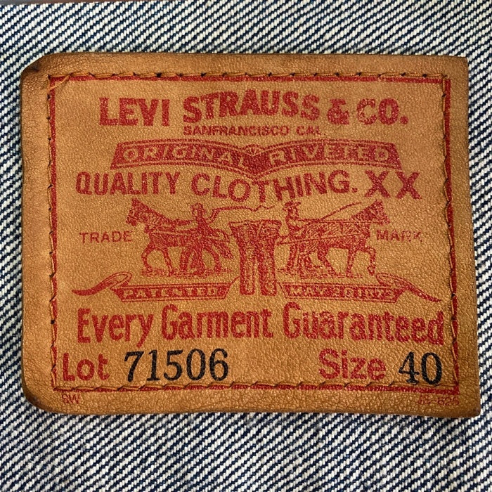 Levi's リーバイス 71506XX ボタン裏J02 92年製 BIG-E 大戦モデル 復刻 デニム トラッカージャケット Gジャン インディゴ size40 瑞穂店