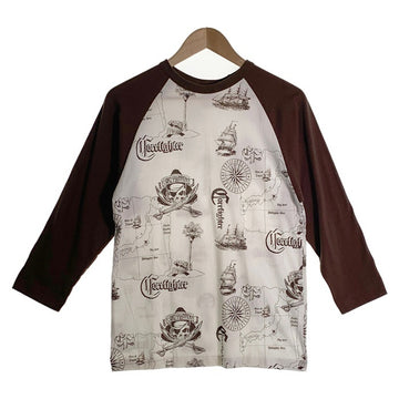 CORE FIGHTER コアファイター ラグランスリーブ 七分袖カットソー マルチプリント ホワイト ブラウン Size M 福生店