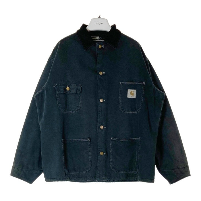 Carhartt カーハート 推定90's オフセットループ 裏ブランケット ミシガン チョアコート カバーオール ブラック size- 瑞穂店
