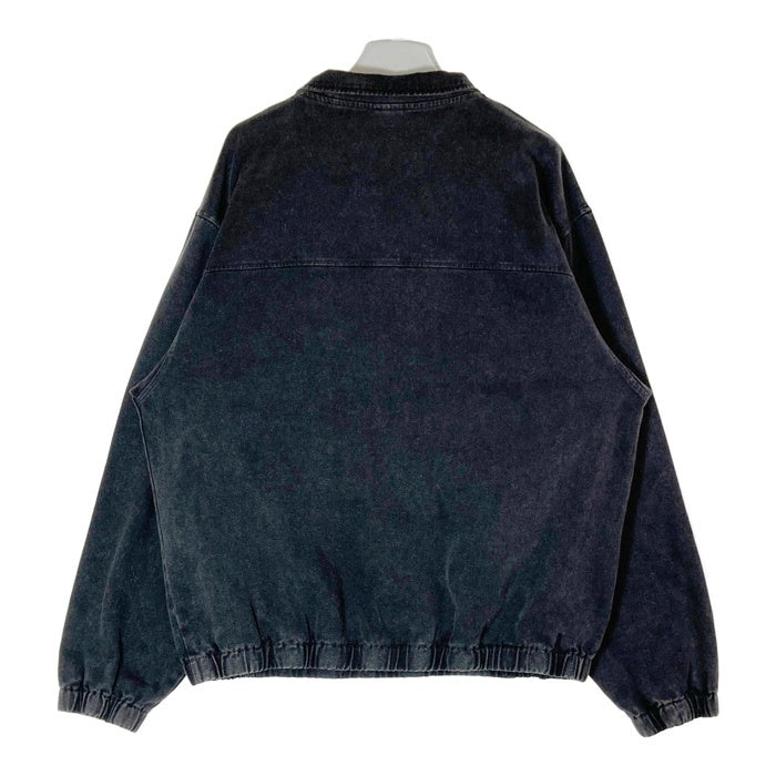 HUF ハフ DISTRESSED LOGO HALF ZIP ハーフジップ プルオーバー ブラックデニム ブラック sizeXL 瑞穂店