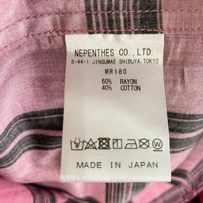 Needles ニードルズ MR180 S/S Cowboy One-Up Shirt Papillon ウエスタンシャツ パピヨン柄 レーヨン ピンク sizeM 瑞穂店