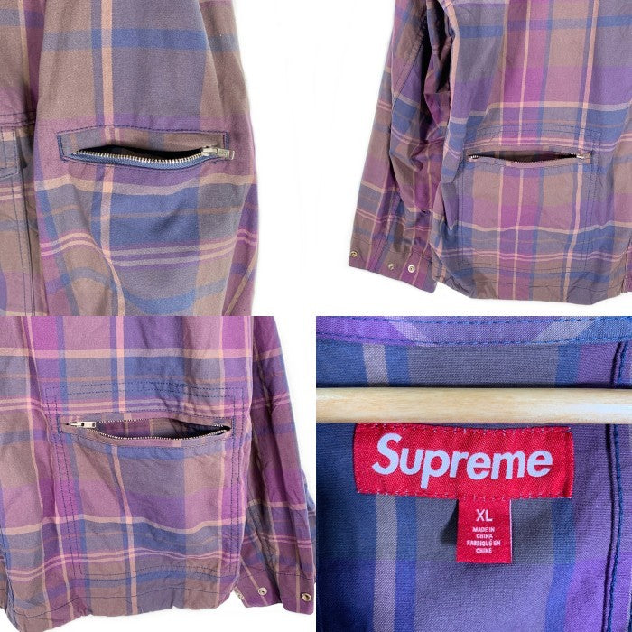 SUPREME シュプリーム 24SS Utilyty Anorak Plaid ユーティリティ アノラック ジャケット チェック パープル Size XL 福生店