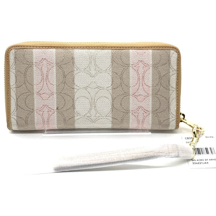COACH コーチ C8313 シグネチャー ラウンドファスナーウォレット 長財布 タフィーマルチ 福生店