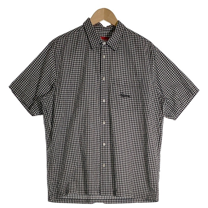 SUPREME シュプリーム 21SS Gingham S/S Shirt ギンガムチェックショートスリーブシャツ 半袖 ブラック ホワイト Size L 福生店