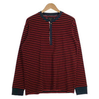 glamb グラム コットン ヘンリーネック ボーダーカットソー ロングスリーブ ブラック レッド GB0319/CS05 Size 3 福生店
