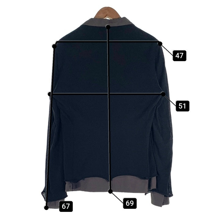 kolor カラー レイヤード 3B テーラードジャケット ブラック グレー ウール ポリエステル 10SCM-T06202 Size 3 福生店