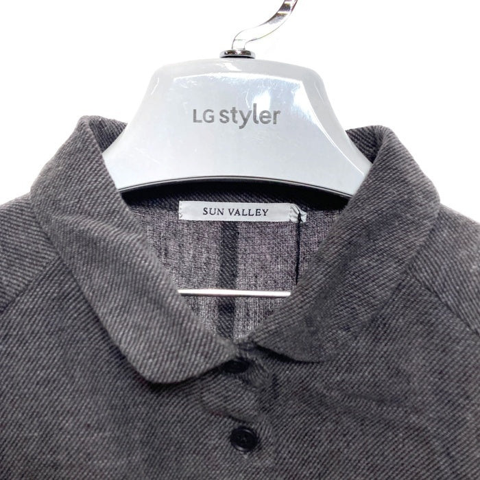 SUN VALLEY サンバレー コットンリネンダンガリー起毛ワンピース グレージュ sizeM 瑞穂店