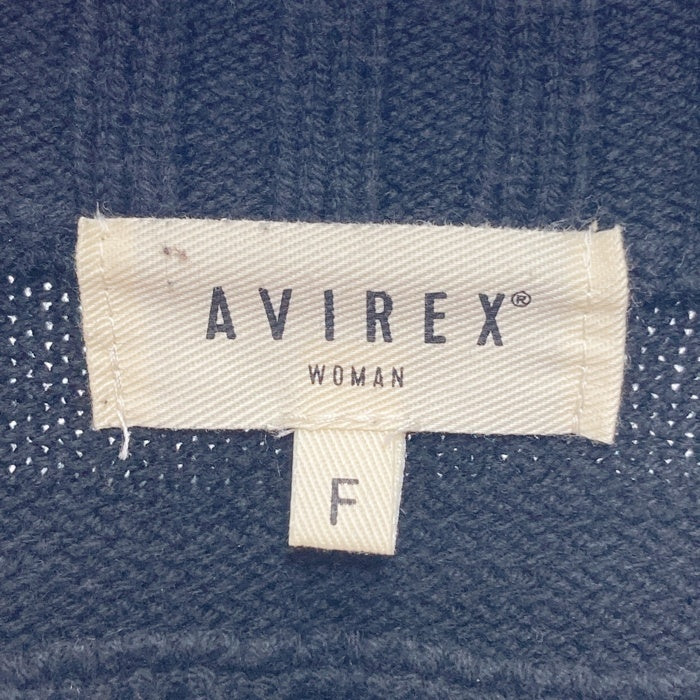 AVIREX ボトルネックスリーブ刺繍トップス ブラック SizeF 瑞穂店