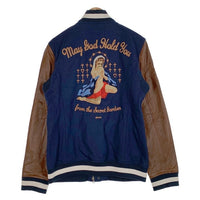 glamb グラム Shyly maria JKT シャイリーマリアジャケット 袖革 スタジャン ネイビー ブラウン GB13AT/JKT27 Size 4 福生店