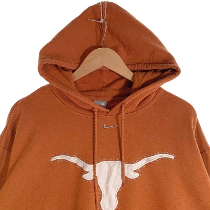 90`s NIKE ナイキ カレッジロゴ テキサス プルオーバー フーディー パーカー ブラウン Size XL 福生店