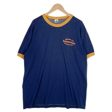 90's Boy Scouts of America ボーイスカウト プリントリンガー Tシャツ ネイビー イエロー AUGUSTA Size XL 福生店