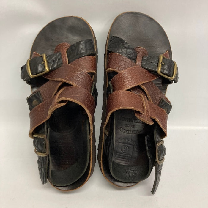 HE SANDALMAN サンダルマン サンダル VIBRAM RIPPLE ブラウン size9 瑞穂店