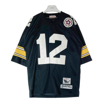 mitchell & ness ミッチェルアンドネス NFL PITTSBURGH STEELERS フットボールシャツ 12 BRADSHAW ブラック size50 瑞穂店
