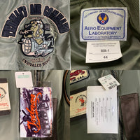 TED COMPANY テッドカンパニー MA-1 フライトジャケット ワッペン ミリタリー グレー TMA-090 Size 44 福生店