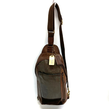 COACH コーチ 70796 ブリーカー カラーブロック コンバーチブル スリングバッグ ソフトポートレザー ショルダー ボディバッグ ブラウン 瑞穂店