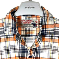 SUGAR CANE シュガーケーン マドラスチェック 長袖チェックシャツ SC29072 ネイビーxオレンジ sizeM 瑞穂店