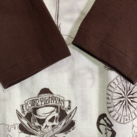 CORE FIGHTER コアファイター ラグランスリーブ 七分袖カットソー マルチプリント ホワイト ブラウン Size M 福生店