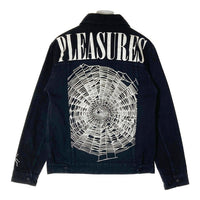 PLEASURES プレジャーズ WEB DENIM JACKET ウェブデニムジャケット 刺繡 プリント ブラック Size S 瑞穂店