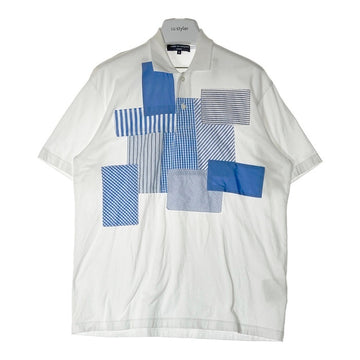 COMME des GARCONS HOMME コムデギャルソンオム HQ-T034 パッチワーク ポロシャツ ホワイト sizeS 瑞穂店