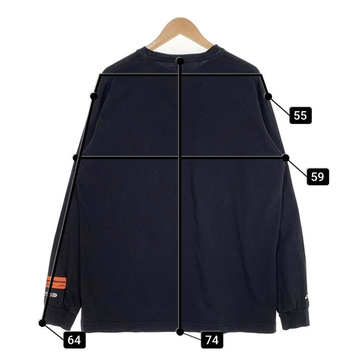 HERON PRESTON ヘロンプレストン 刺繡 ロングスリーブTシャツ ブラック HMAB002S19600045 Size M 福生店