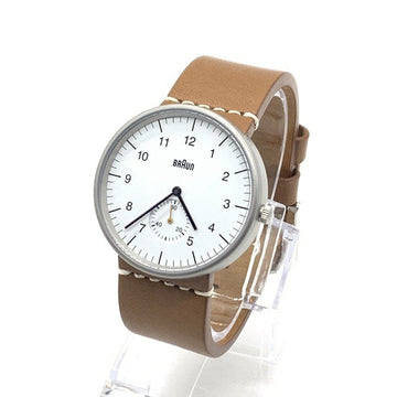 BRAUN ブラウン クォーツ腕時計 スモールセコンド レザ－ベルト 福生店