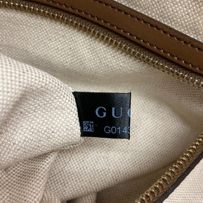 GUCCI グッチ 247209-493075 ディアマンテ ポーチ付き キャンバス レザー トートバッグ ベージュ×ブラウン 瑞穂店