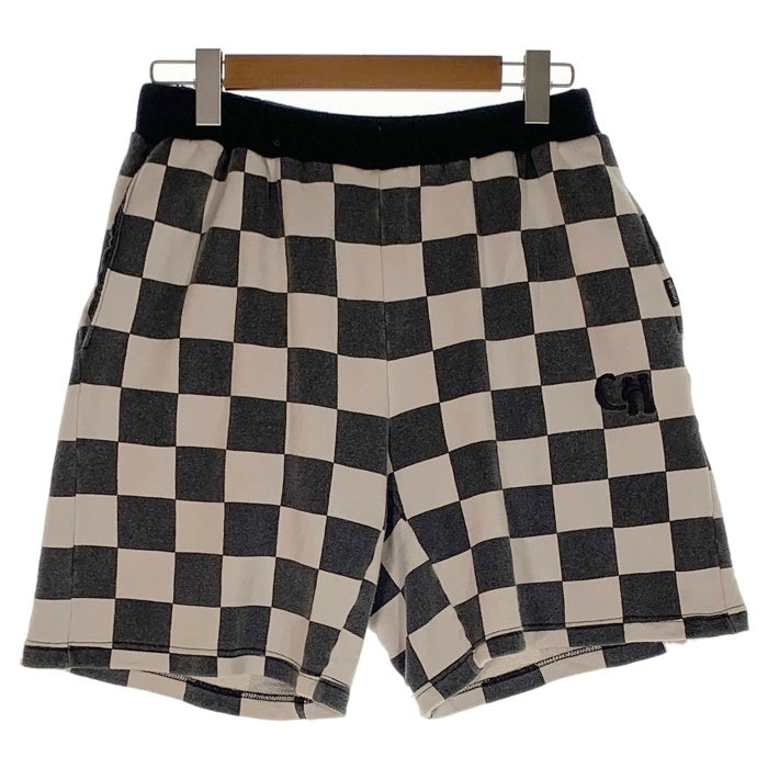 CAPTAINS HELM キャプテンズヘルム 24SS CHECKER SHORT チェッカーフラッグ スウェットショートパンツ ウォッシュ加工 ブラック ホワイト Size L 福生店