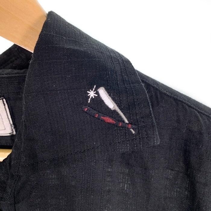 GANGSTERVILLE ギャングスタービル コットン 半袖 チェックシャツ ブラック 同色 GSV-16-SS-31 Size L 福生店