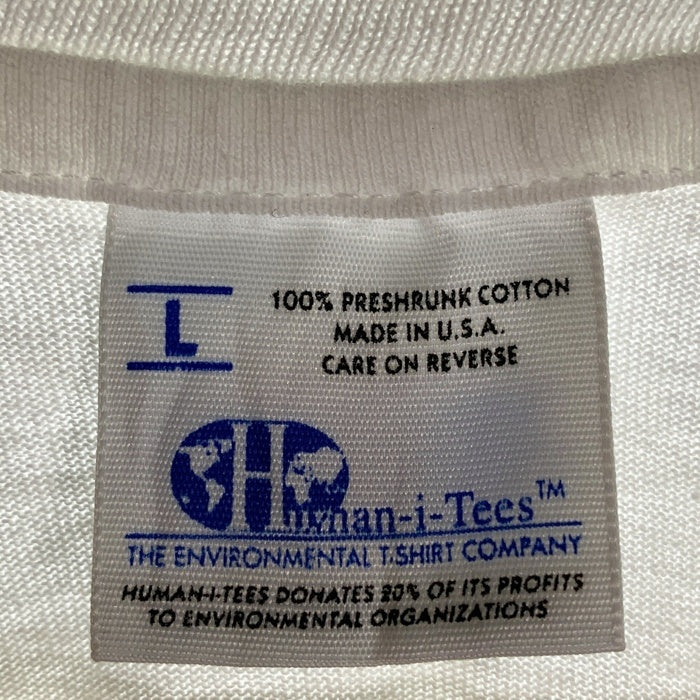90`s Human-i-Tees アメリカ製 ゴリラ 企業 哲学 半袖 Tシャツ ホワイト Size L 福生店
