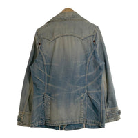 TMT ティーエムティー ダメージ/ウォッシュ加工 デニムピーコート ジャケット インディゴ TUK-F1206 Size L 福生店