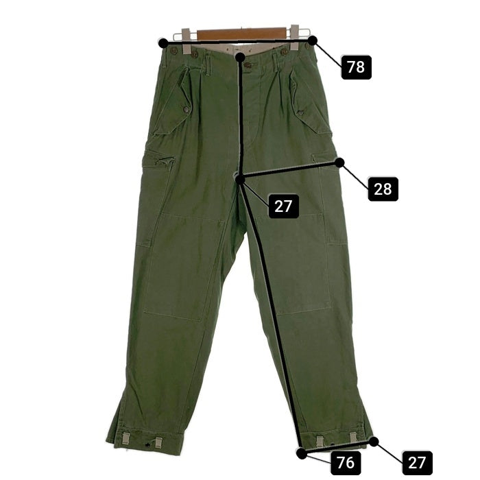 スウェーデン軍 ミリタリーカーゴパンツ ダブルニー グリーン Size C48 福生店