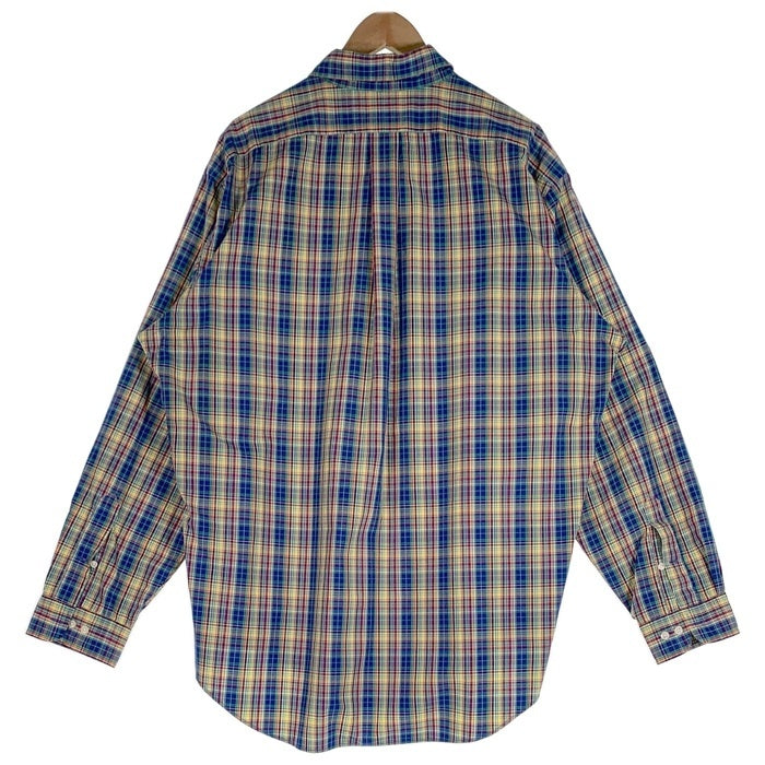 RALPH LAUREN ラルフローレン 長袖 ボタンダウンシャツ チェック イエロー ブルー Size 17/XL 福生店