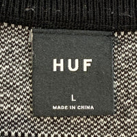 HUF ハフ TT JACQUARD SWEATER CREW クルーネック ジャガードセーター 半袖 ブラック コットン Size L 福生店