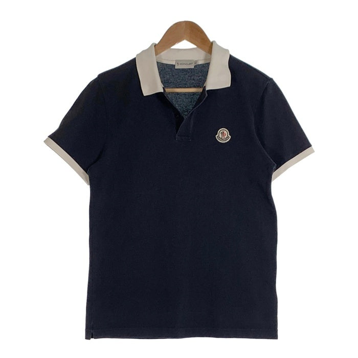 MONCLER モンクレール MAGLIA POLO ポロシャツ 半袖 鹿の子 ネイビー ホワイト Size S 福生店