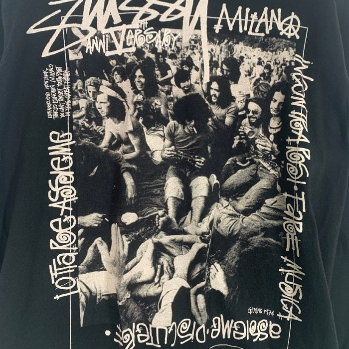 STUSSY ステューシー MILANO 5TH フォトプリント ロングスリーブTシャツ ブラック Size M 福生店