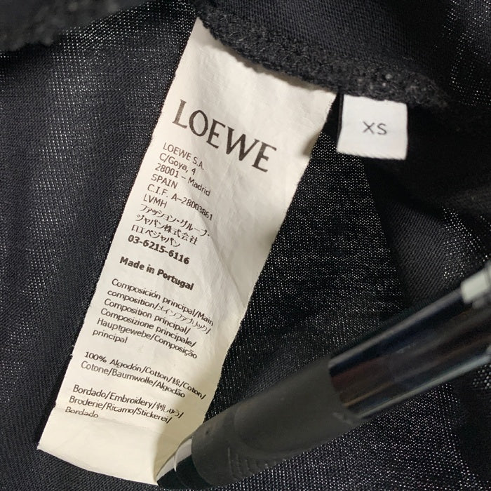 LOEWE ロエベ アナグラム刺繡 レギュラーフィット Tシャツ ブラック H526Y22X75 Size XS 福生店
