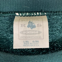90's NFL GREEN BAY PAKERS グリーンベイ・パッカーズ フロッキープリント クルーネックスウェットトレーナー グリーン USA製 Size L/XL 福生店