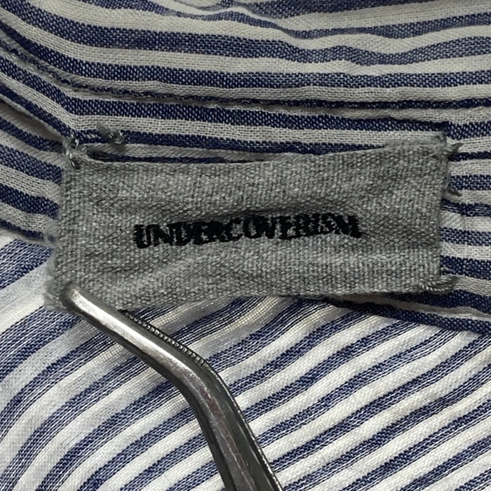 UNDERCOVERISM アンダーカバー パッチワーク ストライプ リネンシャツ ホワイト size3 瑞穂店