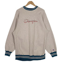 Champion チャンピオン REVERSE WEAVE リバースウィーヴ 刺繍ロゴ クルーネック スウェット グレー Size XX-LARGE 福生店