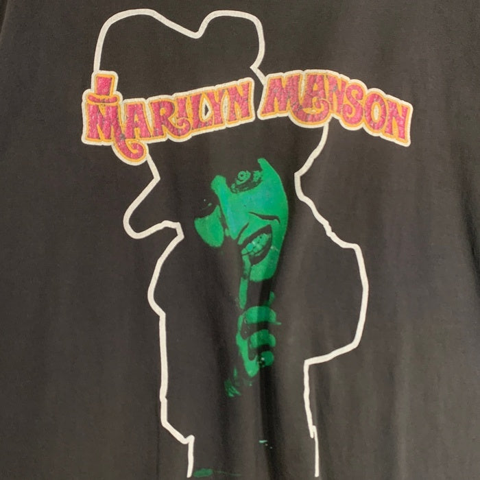 90's MARILYN MANSON マリリン マンソン SMELLS LIKE CHILDREN 半袖 Tシャツ ブラック USA製 Size L 福生店