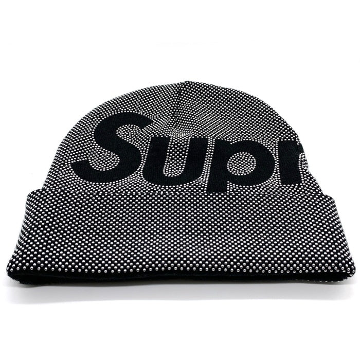 SUPREME シュプリーム 25AW Studded Knockout Big Logo Beanie スタッズ ノックアウト ビッグロゴ ビーニー ニット帽 キャップ シルバー ブラック 福生店