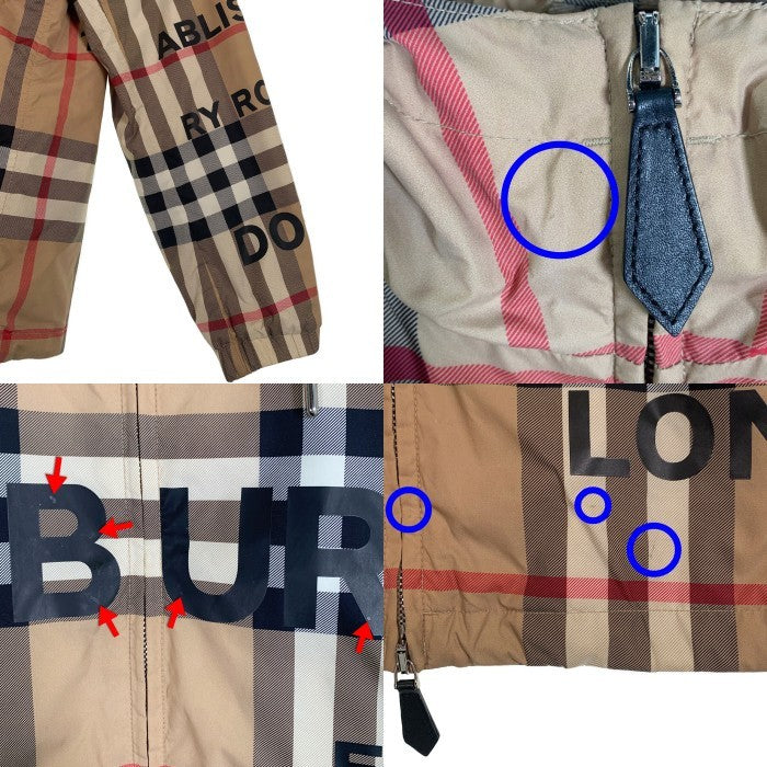 BURBERRY LONDON ENGLAND バーバリー HORSE FERRY PRINT CHECK NYLON HOODED JACKET ノバチェック ナイロンジャケット ベージュ 8050282 Size M 福生店