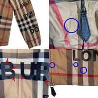 BURBERRY LONDON ENGLAND バーバリー HORSE FERRY PRINT CHECK NYLON HOODED JACKET ノバチェック ナイロンジャケット ベージュ 8050282 Size M 福生店