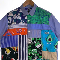 JUNYA WATANABE MAN ジュンヤワタナベマン コムデギャルソン LOUSY LIVIN ラウジーリビン パッチワーク コットンチェックシャツ 半袖 ライトブルー WM-B024 AD2023 Size XS 福生店