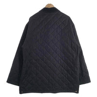 BURBERRY LONDON バーバリー キルティングジャケット ブラック スナップボタン 襟コーデュロイ 裏地ノバチェック Size XL-REG 福生店